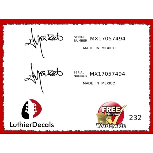 Jim Root Made In Mexico Serial Number Decal Kit #232